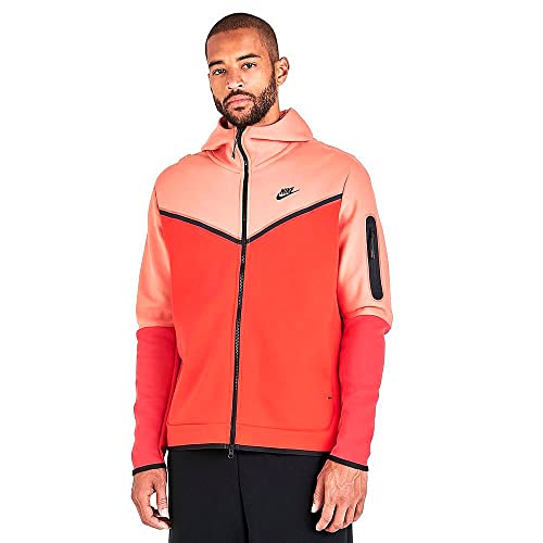 Nike Men's Sportswear Madder Root/Habanero Red/Black Tech Fleece